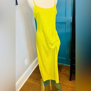 Bright green animal print dress